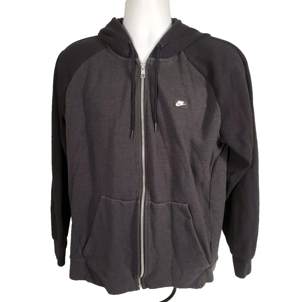 Nike‎ Jacket Mens XL Black Full Zip Hoodie Fleece Jacket